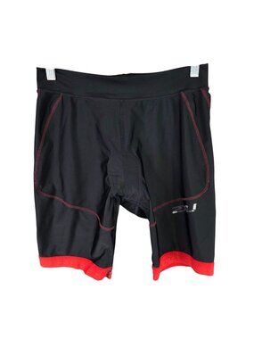 Mens 2XU Padded Bike Shorts Black & Red Accents Cycling Compression Wear Size XL